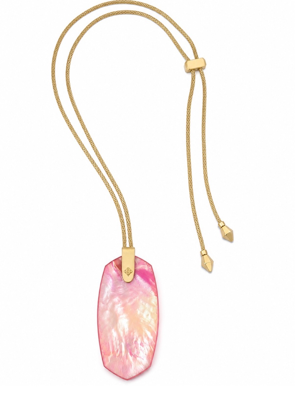 Kendra Scott Inez Gold Long Pendant Necklace in Pink 💕